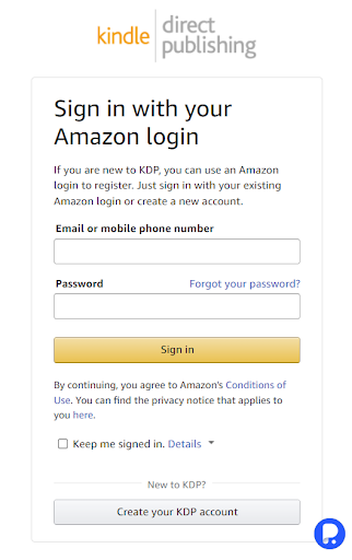 Create a Kindle Direct Publishing (KDP) account